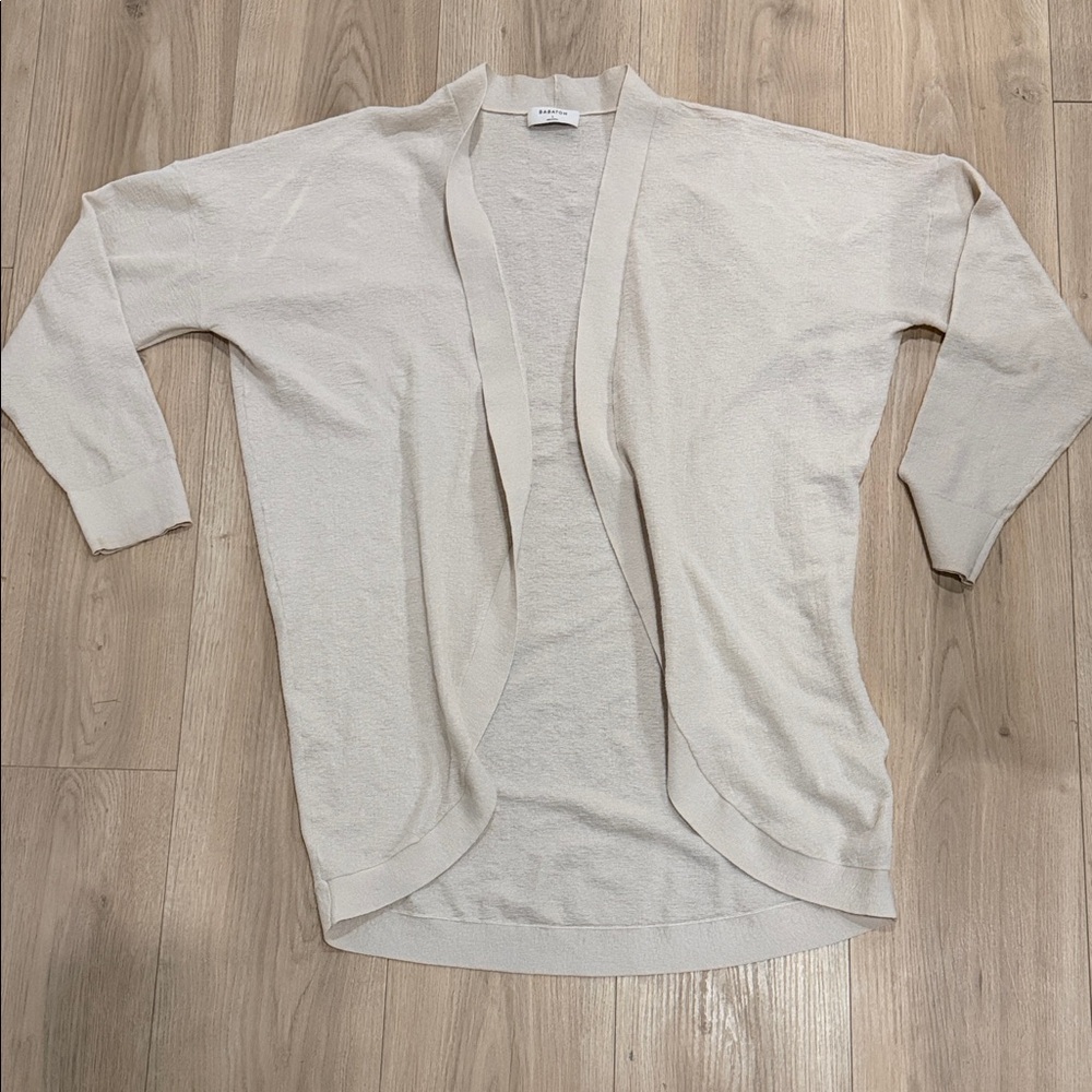 Babaton Light Beige Open-Front Cardigan